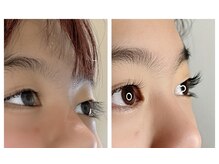 アイラッシュカンナ(Canna)の雰囲気（下向きまつ毛もまぶたに負けない立ち上げとカールでリフトアップ）