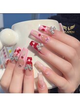 ヘブン ネイル 鶯谷(HEAVEN Nail)/Pink vs Cherry and Heart Nail 