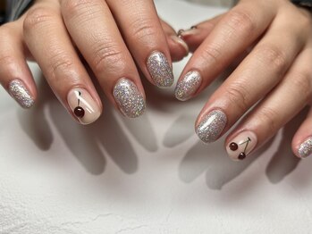 イーストハムアネーロネイル(EAST HAM anello nail)/さくらんぼ/シンプル/キラキラ