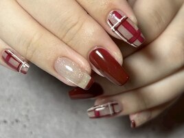 【パラジェル】チェックネイル