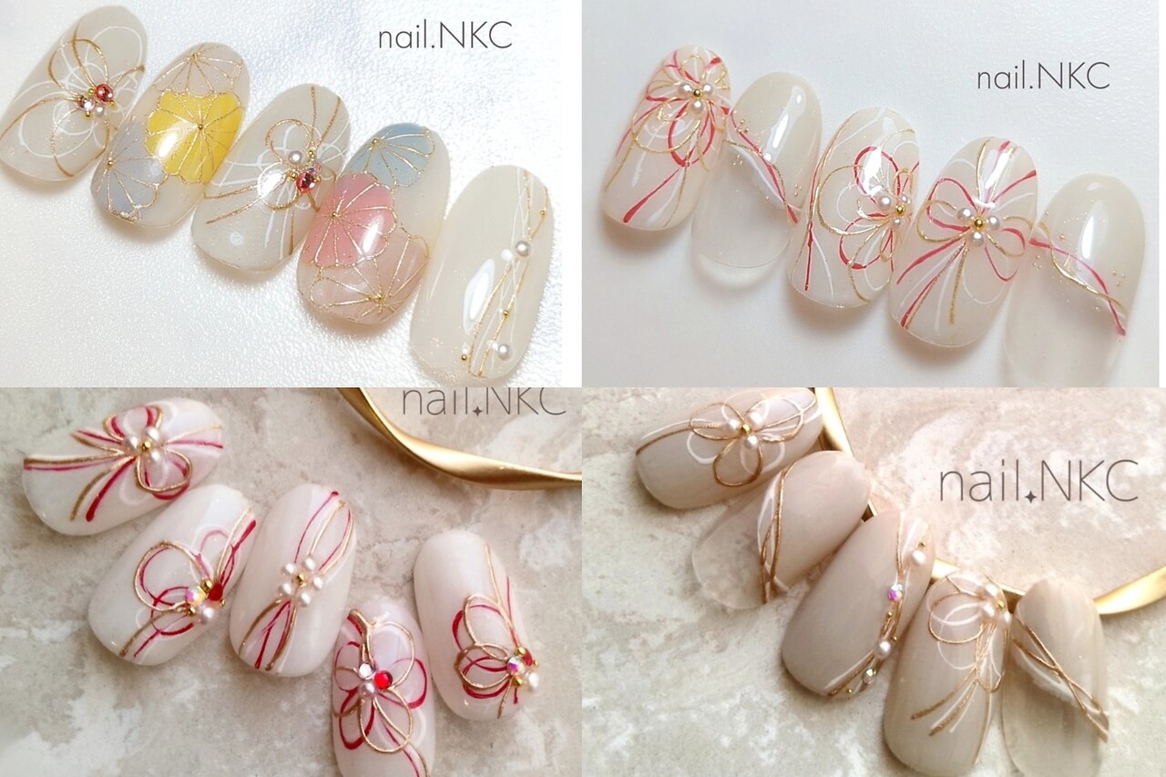 ぷっくりフラワー ニュアンス 成人式 ブライダル フレンチガーリー