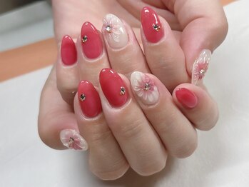 ぷっくりフラワーネイル