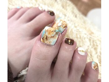 プレジア(Pleasure)の写真/【初回他店オフ込!フットネイル¥8800】持ち込み画像OK!500色からご選択♪やりたいデザインをご提供!