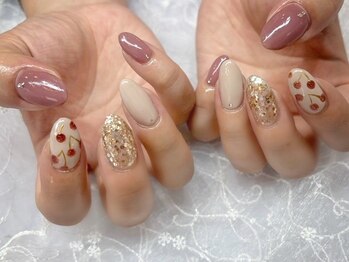 リベレ 福島店(LIBELLE)/さくらんぼネイル/春ネイル