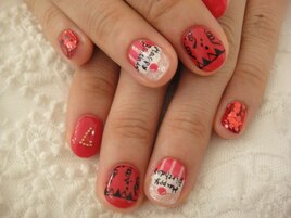 ケーキ柄　ネイル