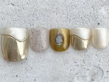 フリークネイル(FREAK Nail)/ニュアンスゴールドFOOT ¥10000