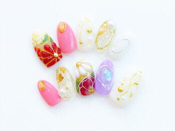 ネイルコレクション ピンク(Nail Collection Pink)/オーダーチップ♪成人式・和洋