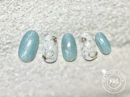 桜　ライン 水色