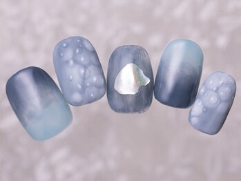 アイネイルズ 町田店(I nails)/ニュアンスブルーぷっくり9480円