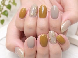 小花柄ミラーアートネイル