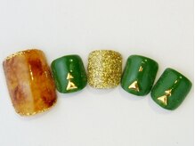 ネイルサロン ドレリッチ 大宮店(drerich)/べっ甲カーキシンプル