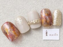 アイネイルズ 三宮店(I nails)/もやもや箔ネイル￥8000