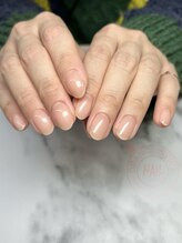 オレンジスティック/自爪風ナチュラルネイル