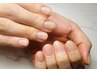 甘皮処理付ウォーターネイルケア+自爪風ジェルネイルで爪の補強も◎！