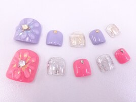 ワンカラー+フラワーアート