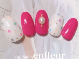 カラフルドット&ビジュー☆