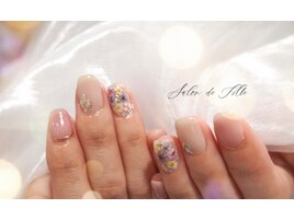 押し花埋め尽くしnail.