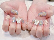 ラルネイル 大宮(Lull. nail)/#ブルー #ニュアンス #ベージュ