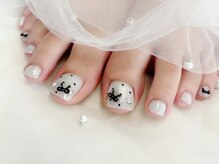 プティ アイビューティ 京橋店(peTiT eyebeauty)/ドット　リボン　フットネイル　
