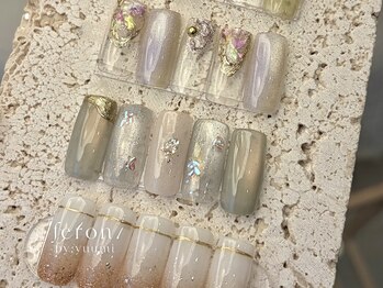 フェロン 小倉店(feron.)の写真/【季節感とトレンドを楽しむ定額デザイン】シンプルでも人と差がつく、やわらかく、透明感溢れる洗練アート