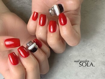 ソラ(SOLA.)/赤×モフモフチェック