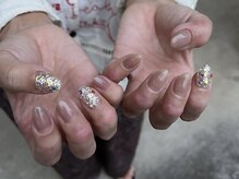 サクノネイル(SAKUNONAIL)/シルバーニュアンスネイル