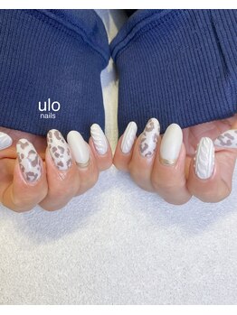 ウロネイルズ(ulo nails)/レオパードとニットネイル