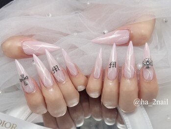 ベルグローアルファネイル(BELLE GROW ALPHA NAIL)/ピンク大理石ネイル
