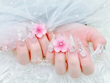  大輪お花ロングネイル
