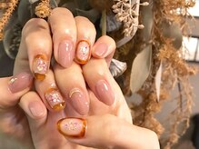 アティックネイルアトリエ(attic nail atelier)/人気囲みべっ甲＆押し花