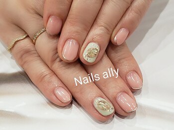 ネイルズアリー 立川店(Nails ally)/ニュアンス×ピスタチオカラー
