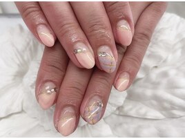 (中原)春のチェックネイル