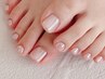 【FOOT】オーロラネイル/ホワイトミラーネイル¥13000→¥10000【ケア&足湯付】