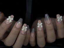 アイムネイルバー(IM NAIL BAR)の雰囲気（リボン×グラデーションにグレーで大人っぽさもプラスして♪）