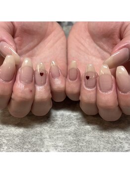 ワンカラー♪1本アート♪ハート