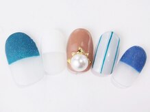 ネイルサロン ドレリッチ 大宮店(drerich)/ぱっつんフレンチストライプ
