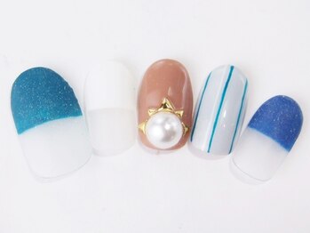 ネイルサロン ドレリッチ 大宮店(drerich)/ぱっつんフレンチストライプ