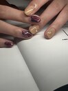 シンプル秋ネイル
