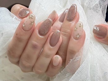 リベレ 福島店(LIBELLE)/フラワーネイル/上品ネイル
