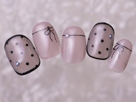 ピンク黒ドットリボン9480円