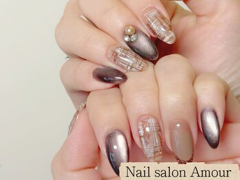 アムールユシマテン 上野湯島店(Amour)/韓国風チェックネイル