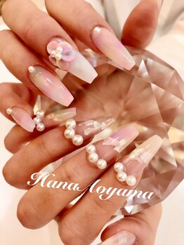 ネイルサロン ハナアオヤマ 堂山店(Nailsalon HanaAoyama)/パステルシェル埋め込み