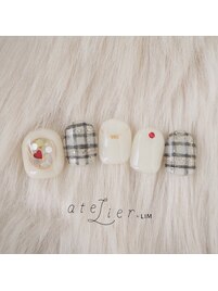 くりぬきチェックネイル