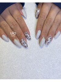 ニットとレオパードネイル
