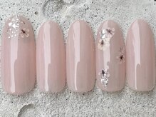 フリークネイル(FREAK Nail)/押し花ピンクラメ ¥7000