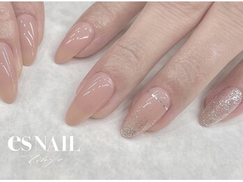 エスネイル 新宿西口店(es NAIL)/beige×silver