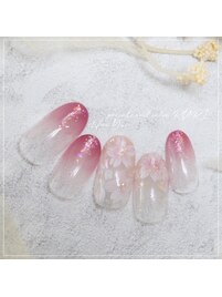 グラデーションと桜