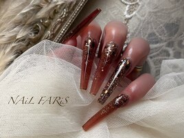 clear brownネイル