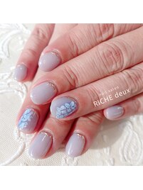 アンニュイ紫陽花ネイル