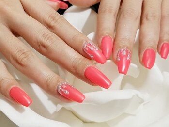 キープ ネイルサロン(KEEP)/ピンク&オーロララメ